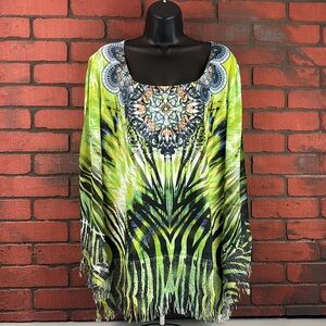 Harlow Zee‎ Woman's 3X Geometric Print Blouse – Casual Chic